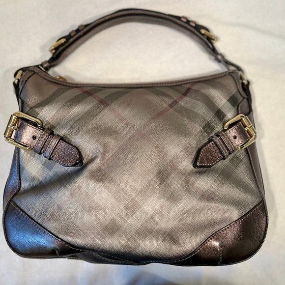 Burberry Silver Check and Leather Maiden Hobo Bag - Picture 5 of 12